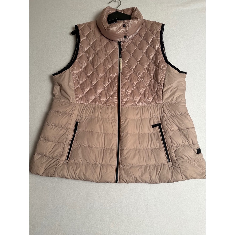 Calvin Klein Performance Pink Down Puffer Vest Quilted XXL Headphone Access